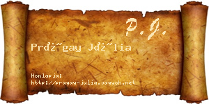 Prágay Júlia névjegykártya