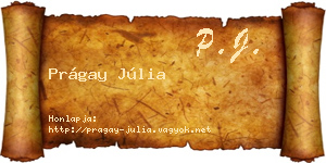 Prágay Júlia névjegykártya